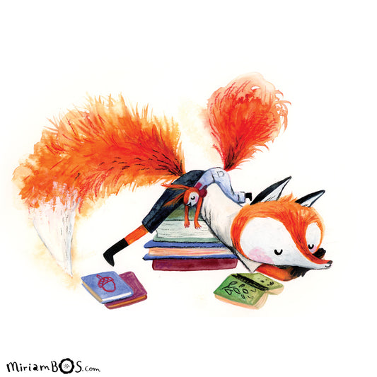 21x30cm (A4) Art print -Slapende August en Suus