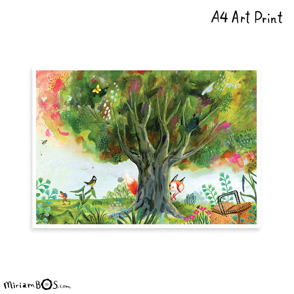 21x30cm (A4) Art print - August en Suus - Cover illustratie van het boek Help! Een verrassing!