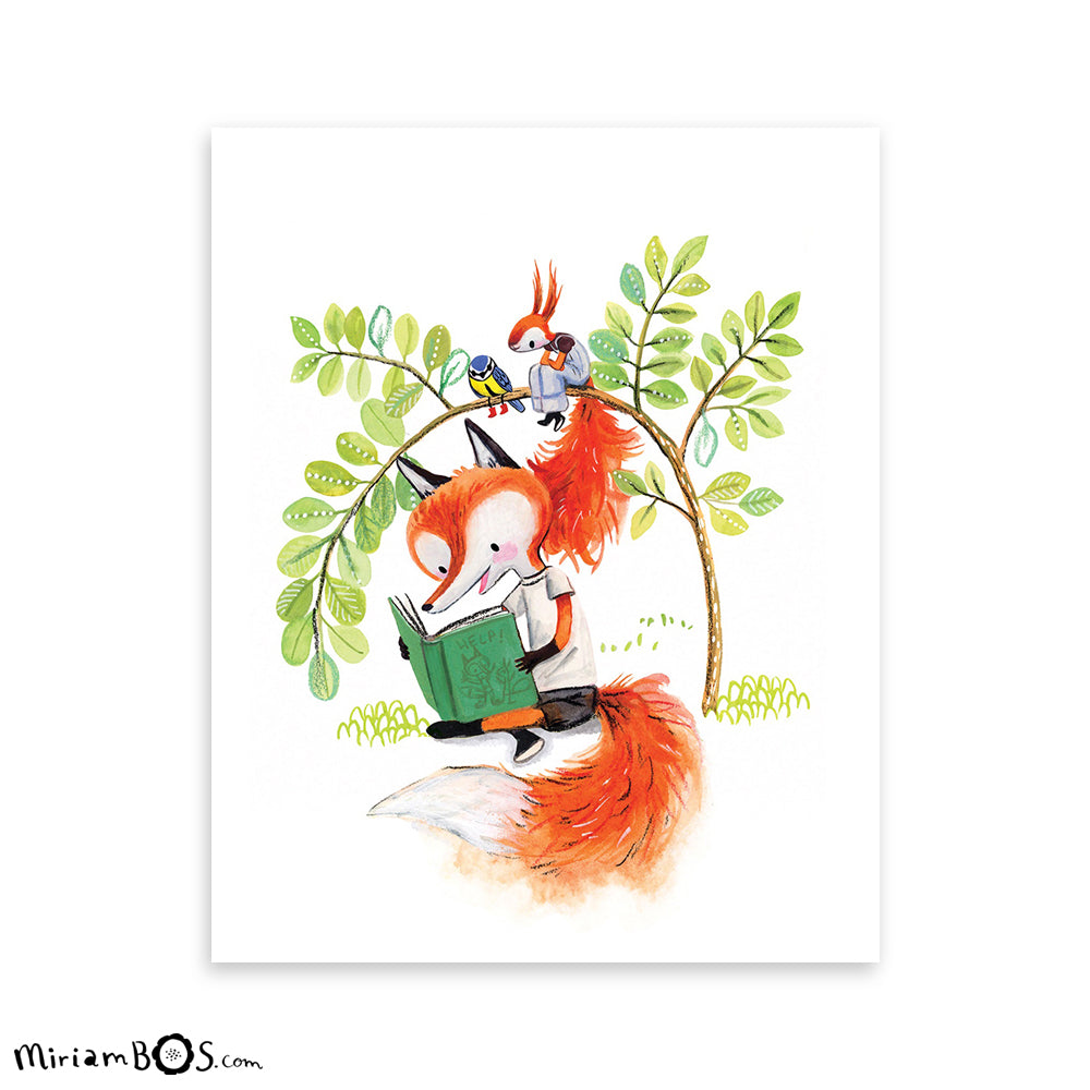 (blunder korting) GESIGNEERD ✍️ Art Print = 20.3 x 25.4 cm | August en Suus - Voorlezen gaat voor!