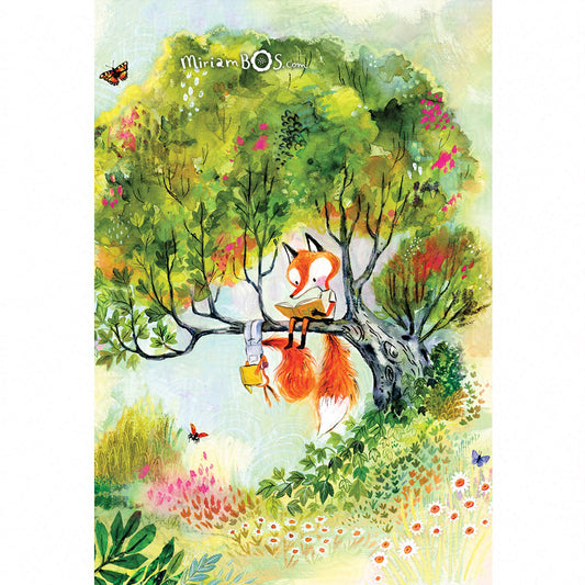 A2 Giclée - Uniek | August en Suus - Lezen (in de boom) is leuk!