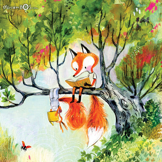 Detail van illustratie miriam-bos-copyright-PRINT-August-Suus-lezen-in-boom