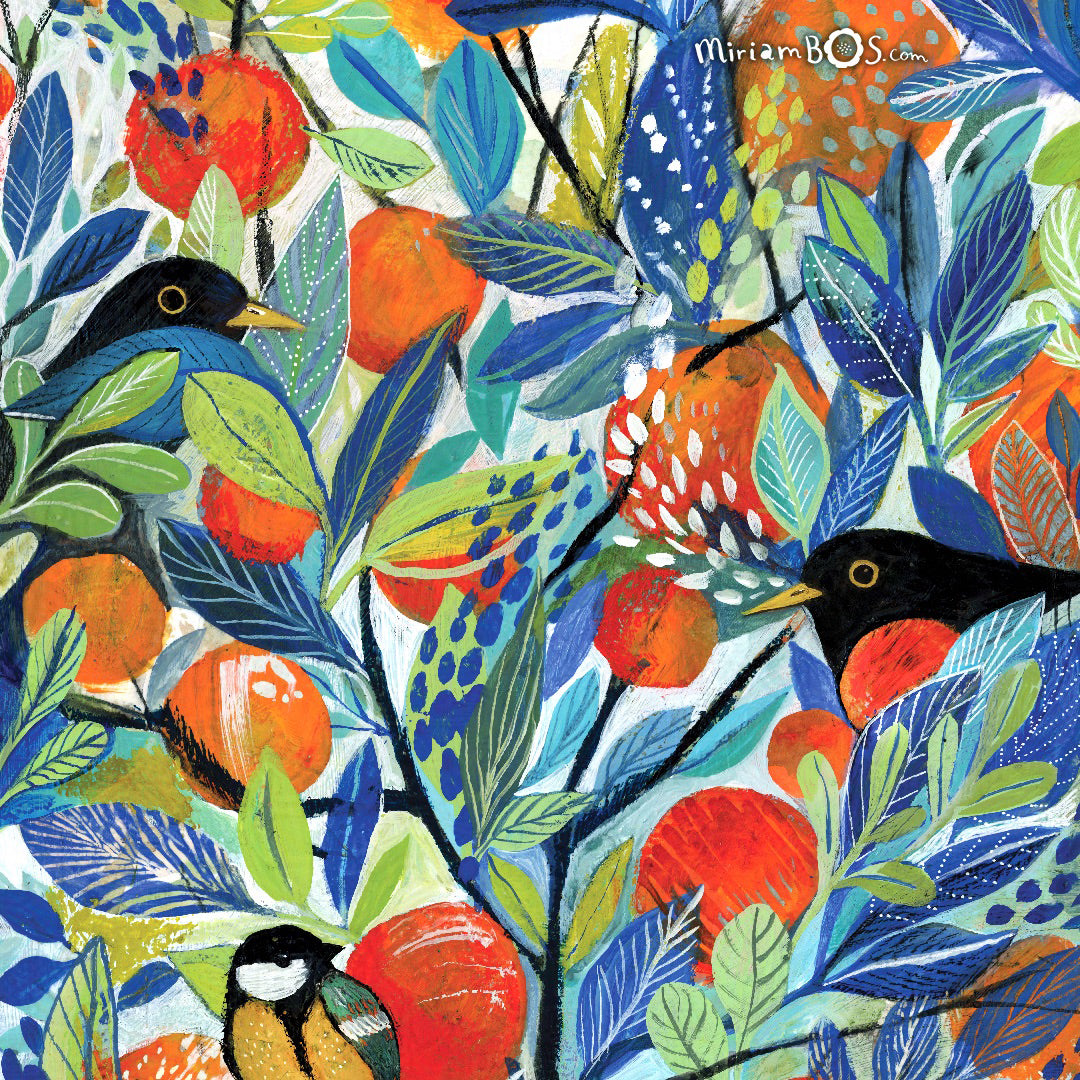 A2 Giclée - Uniek | Vogels en Citrus - Unieke kans
