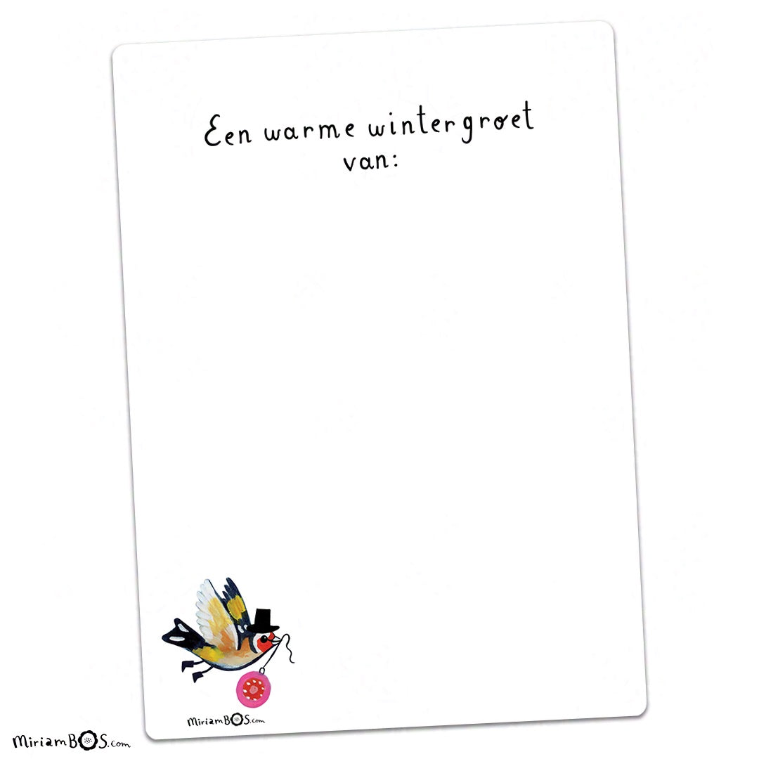 PRE-ORDER kerstkaart met envelop 2024 - 6 stuks - August en Suus op het ijs!