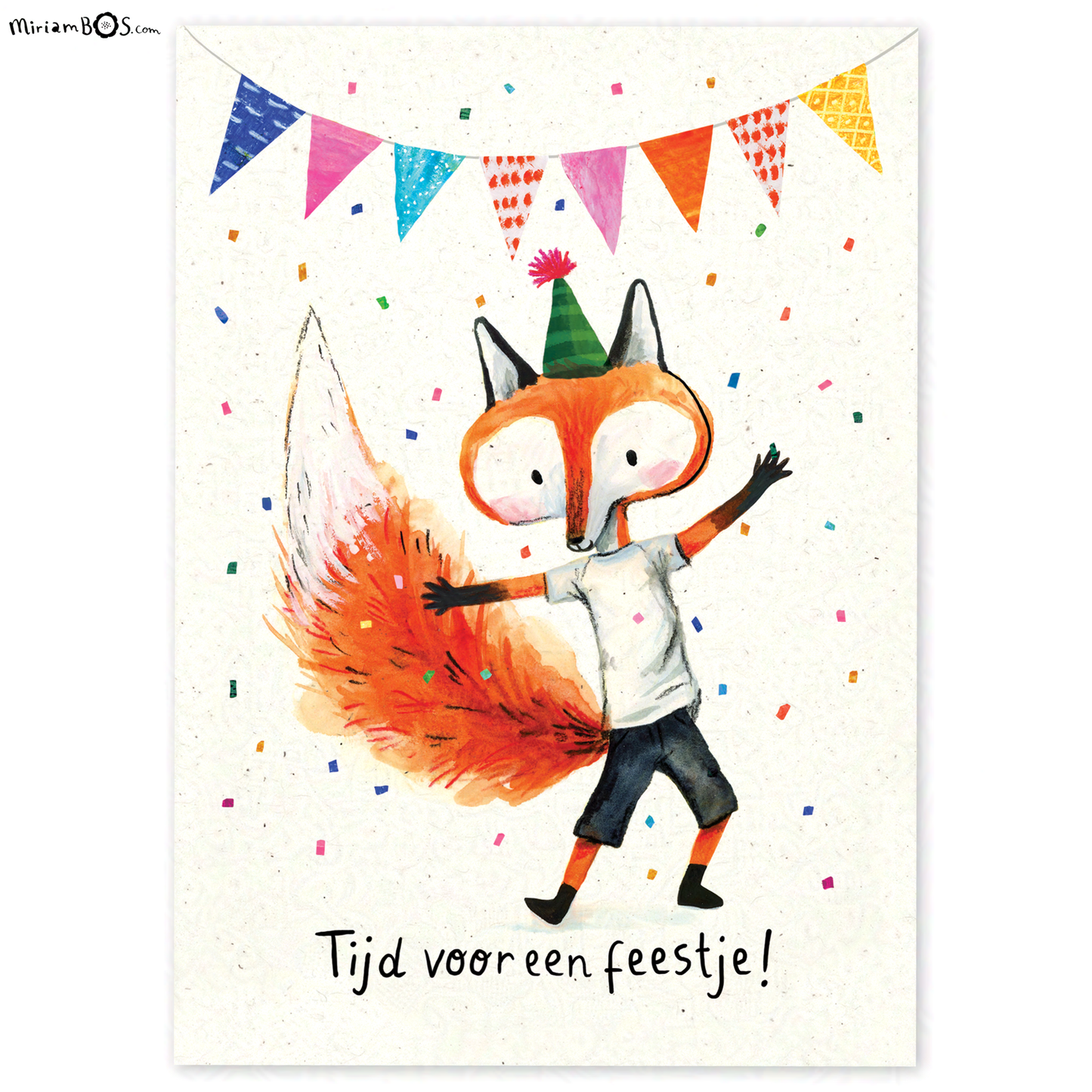 Verjaardagskaart of Uitnodiging - Set van 10 - Feestje met August
