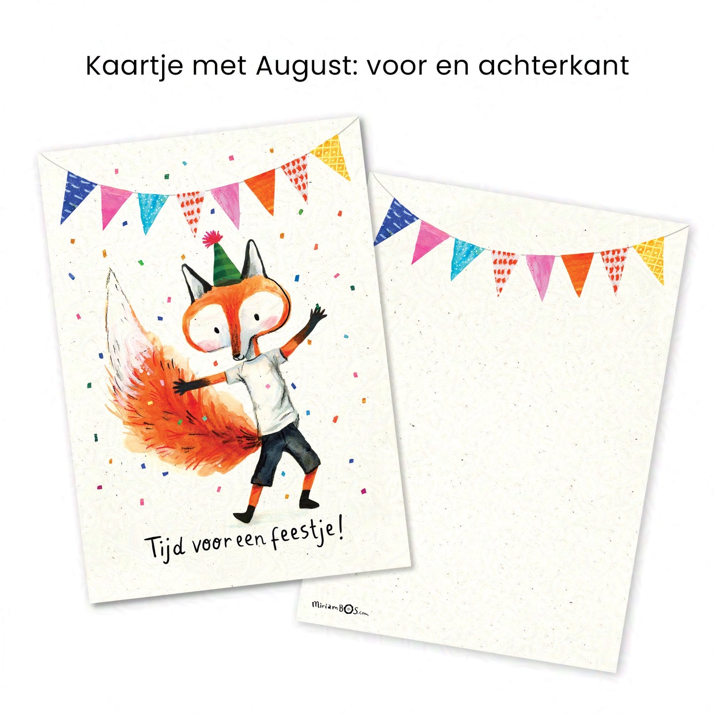 Verjaardagskaart of Uitnodiging - Set van 10 - (5x August en 5x Suus)