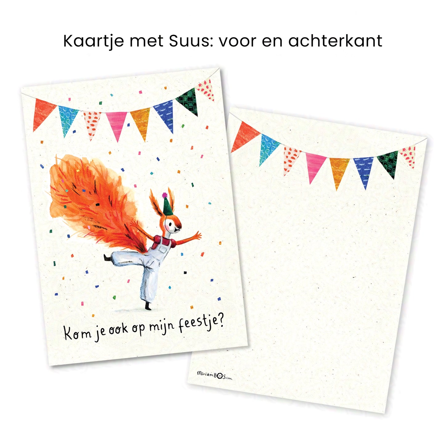 Verjaardagskaart of Uitnodiging - Set van 10 - (5x August en 5x Suus)