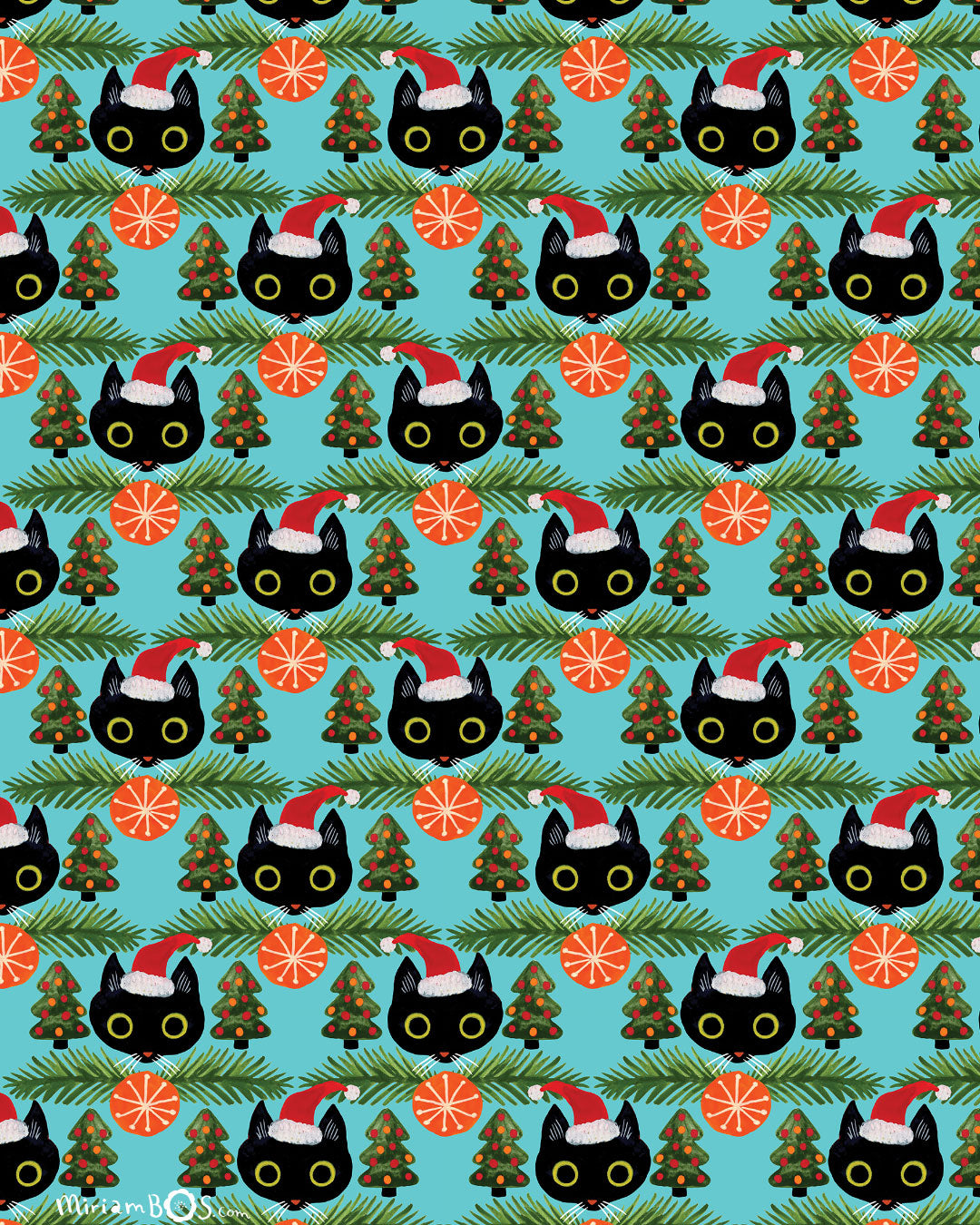 Inpakken met doek - Het Japanse Furoshiki - Festive cats with hats