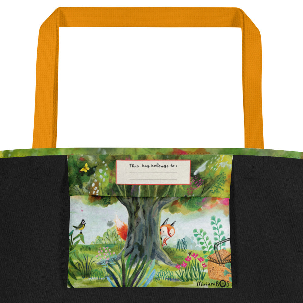 August en Suus achter een boom - schoudertas