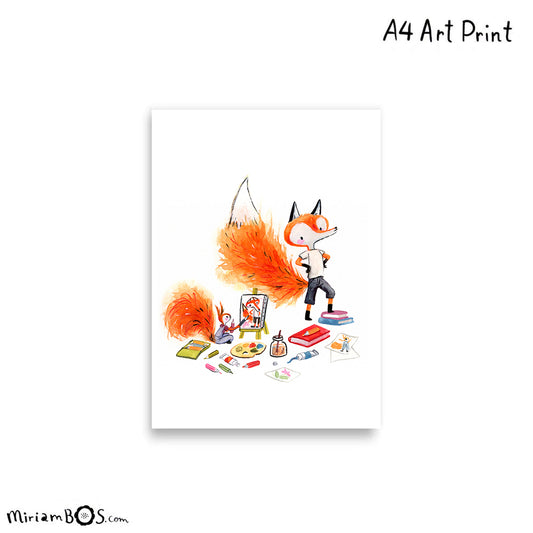 21x30cm (A4) Art print - August en Suus tekenen