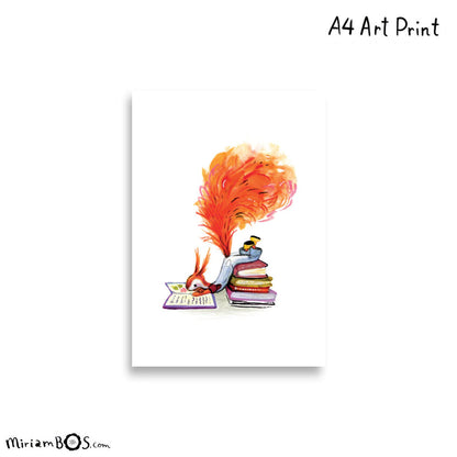 21x30cm (A4) Art print - Lezen is leuk! - Suusje leest