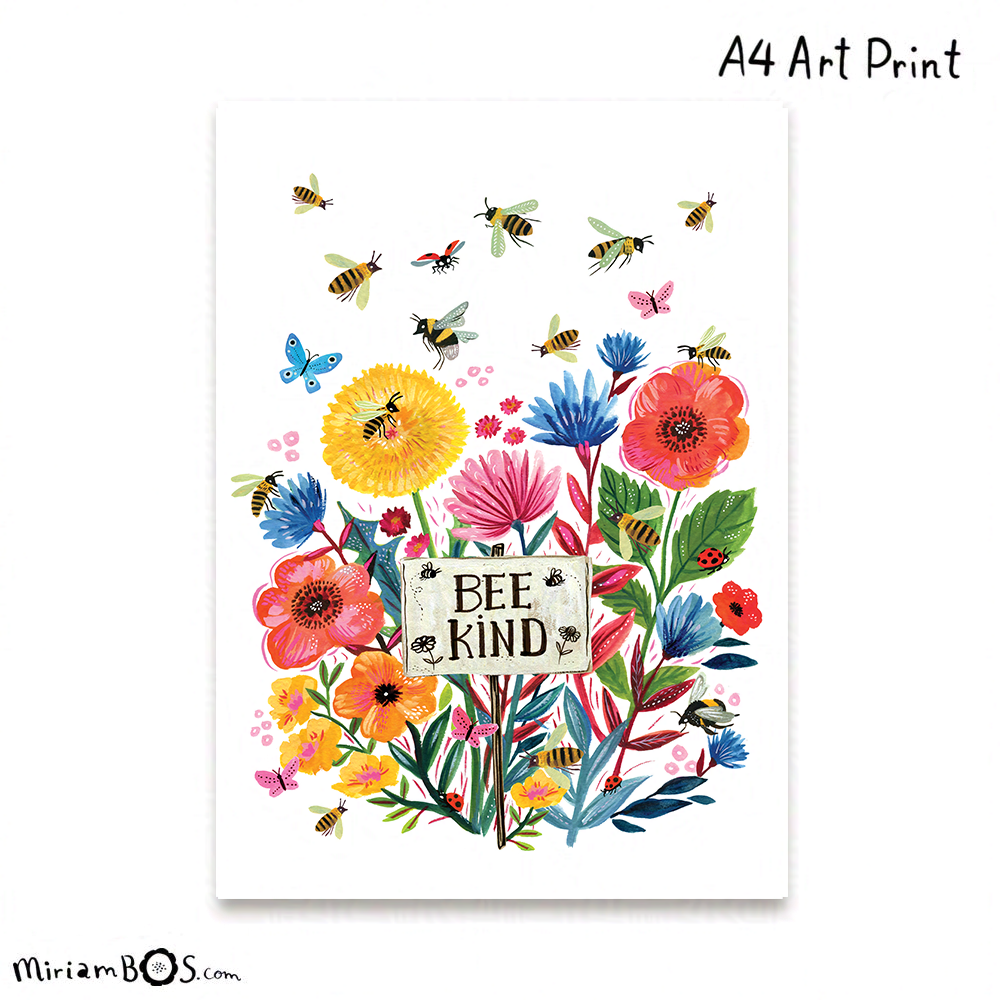 A4 Art Print - Bee kind