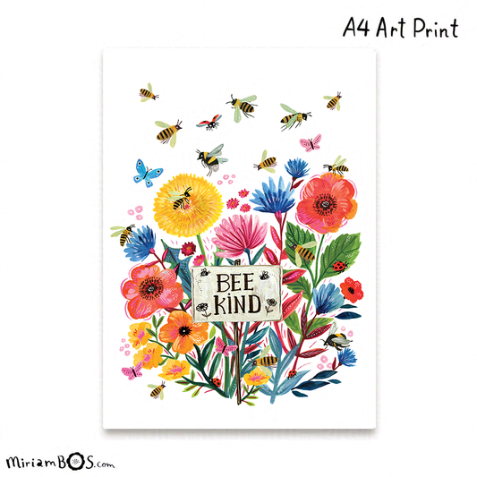 A4 Art Print - Bee kind