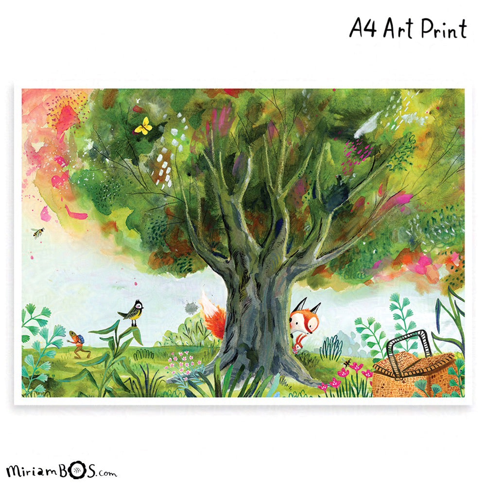 21x30cm (A4) Art print - August en Suus - Cover illustratie van het boek Help! Een verrassing!