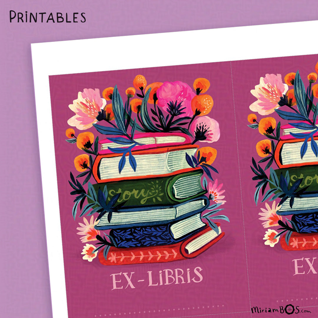 Zelf Printen - Ex-Libris - Boekenstapel