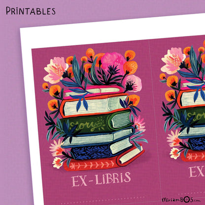 Zelf Printen - Ex-Libris - Boekenstapel