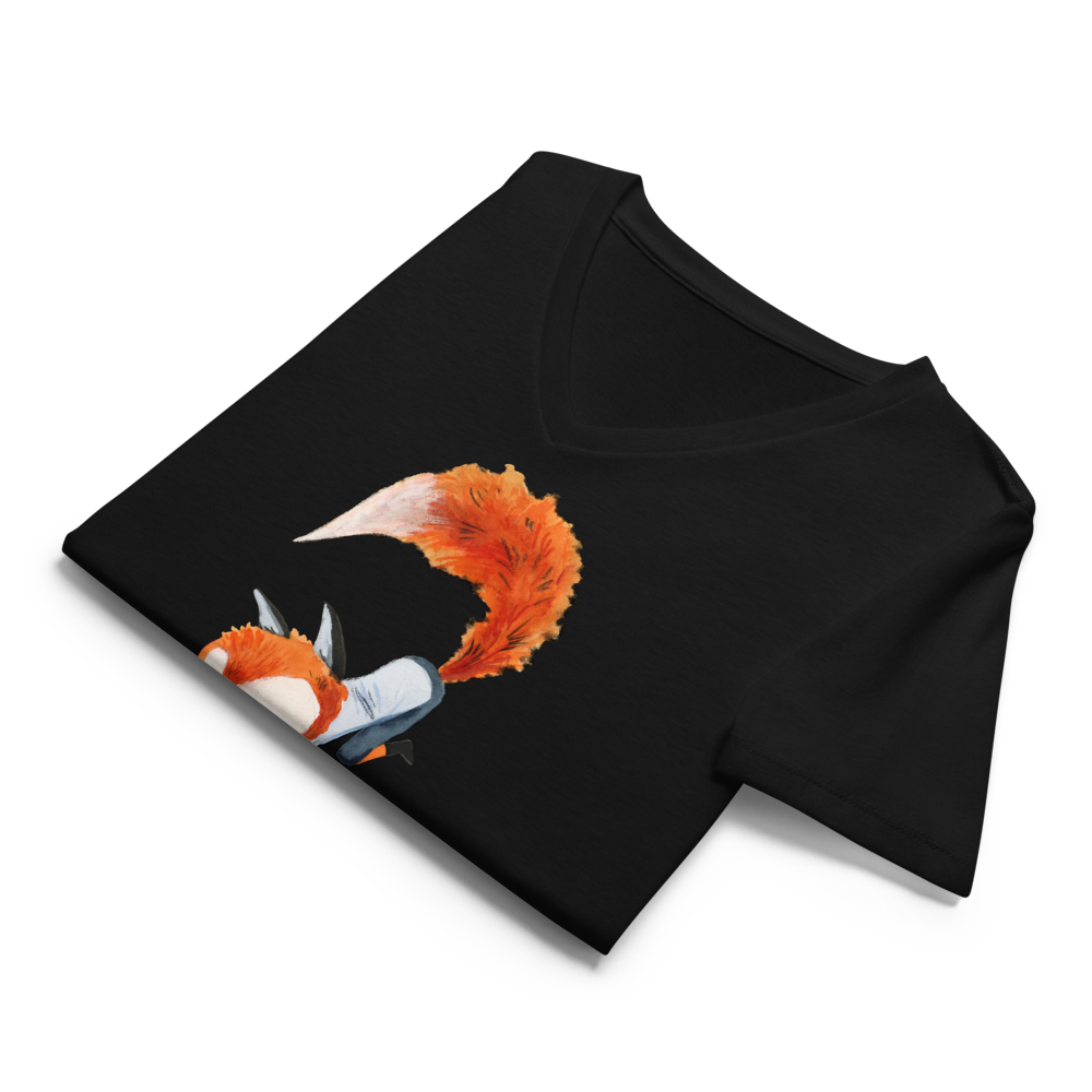 Dames V-hals T-shirt - met een lezende August de Vos - gratis verzending