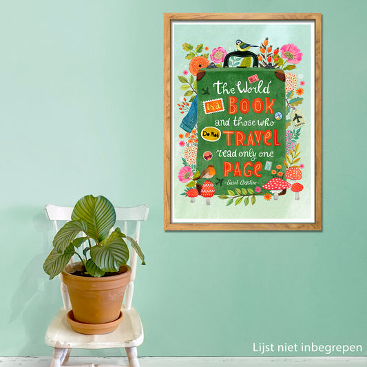 A2 Art Print - Quote - The world is a book
