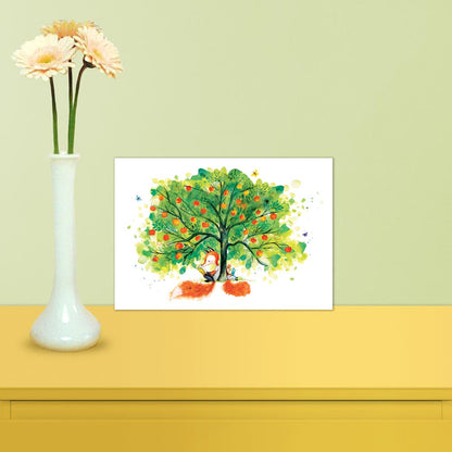 21x30cm art print -August en Suus - Lezen is leuk! (onder de appelboom) 🍎