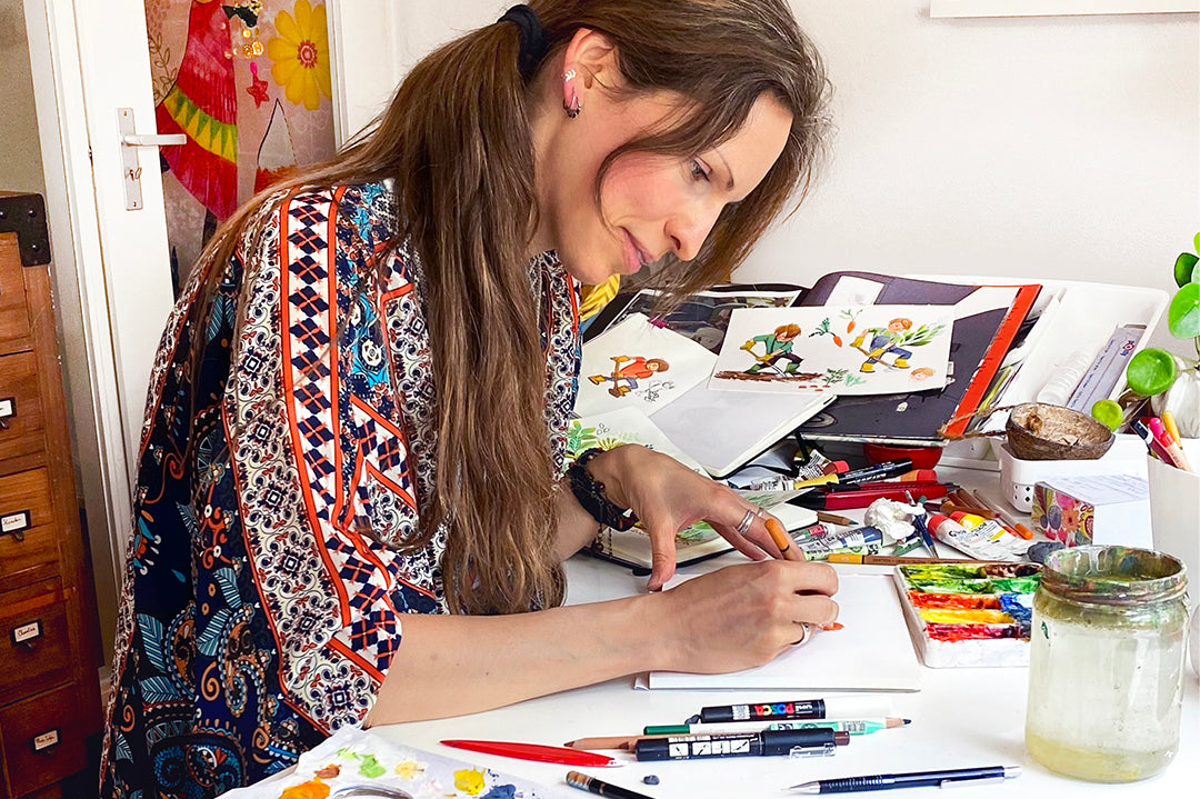 Miriam Bos in her studio