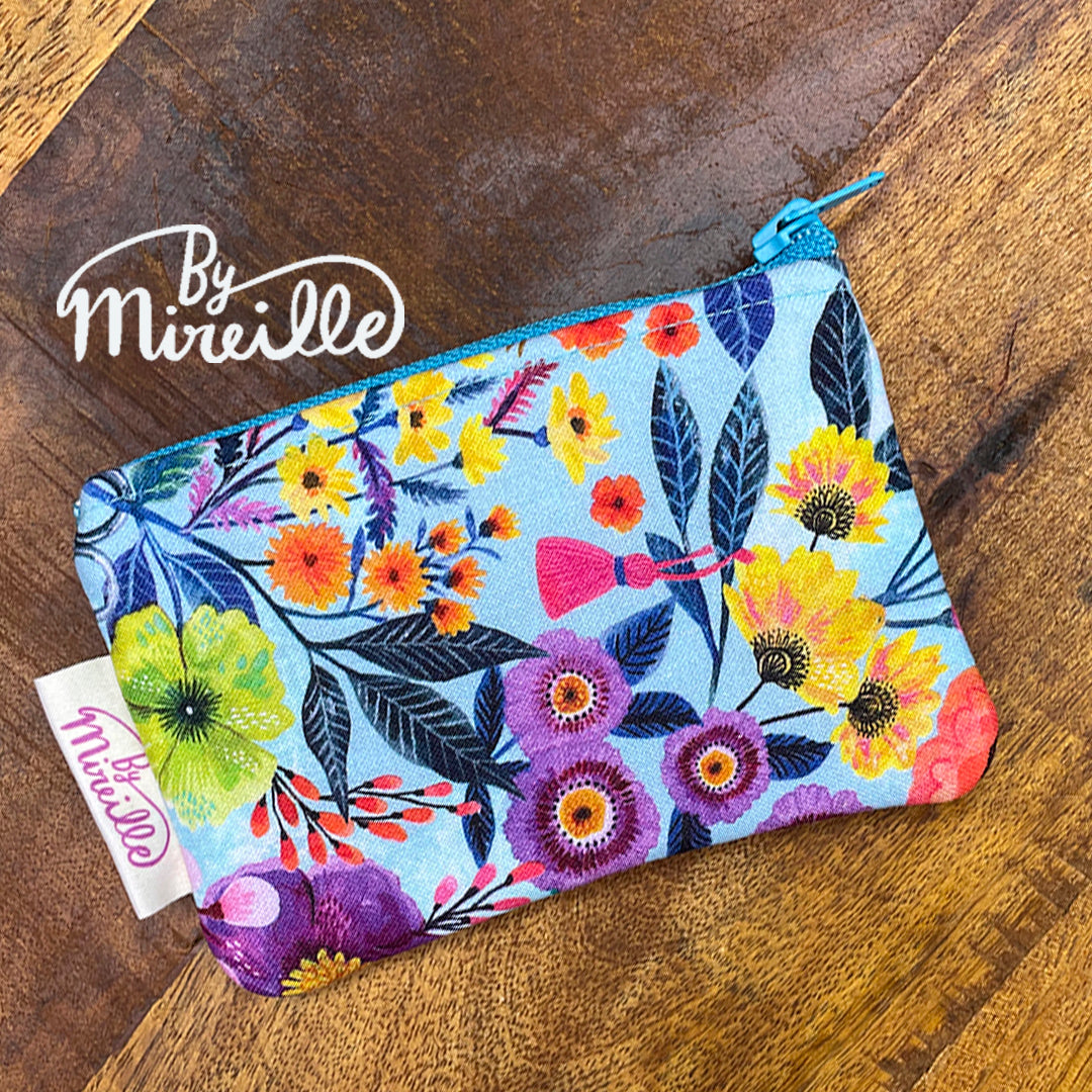 Mini portemonnee - Bloemen en fournituren - versie 2