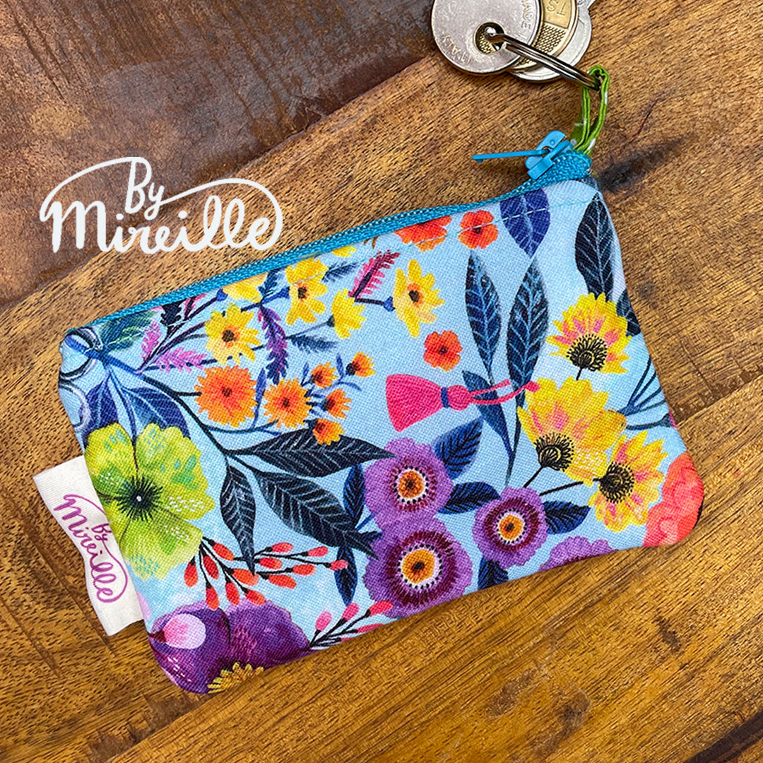 Mini portemonnee - Bloemen en fournituren - versie 2
