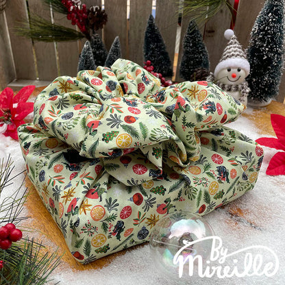 Furoshiki gift wrap - Christmas pixies