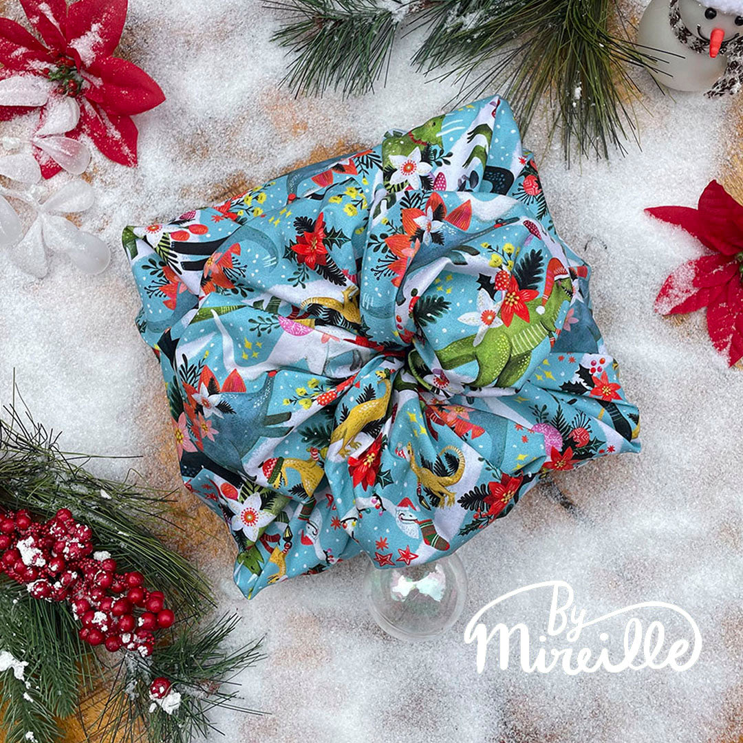 Inpakken met doek - Het Japanse Furoshiki - Happy Holidays Dinos