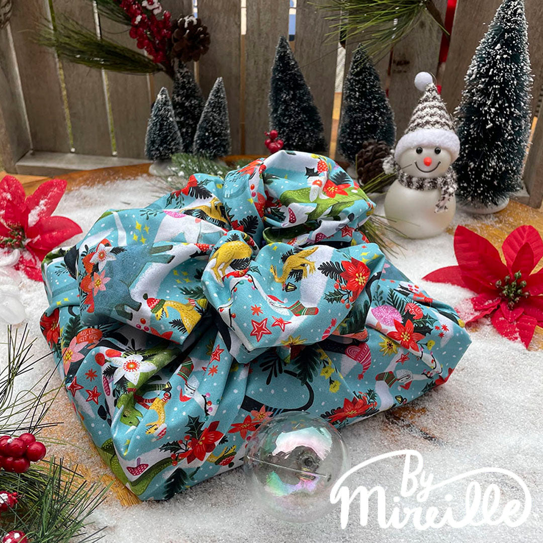 Inpakken met doek - Het Japanse Furoshiki - Happy Holidays Dinos